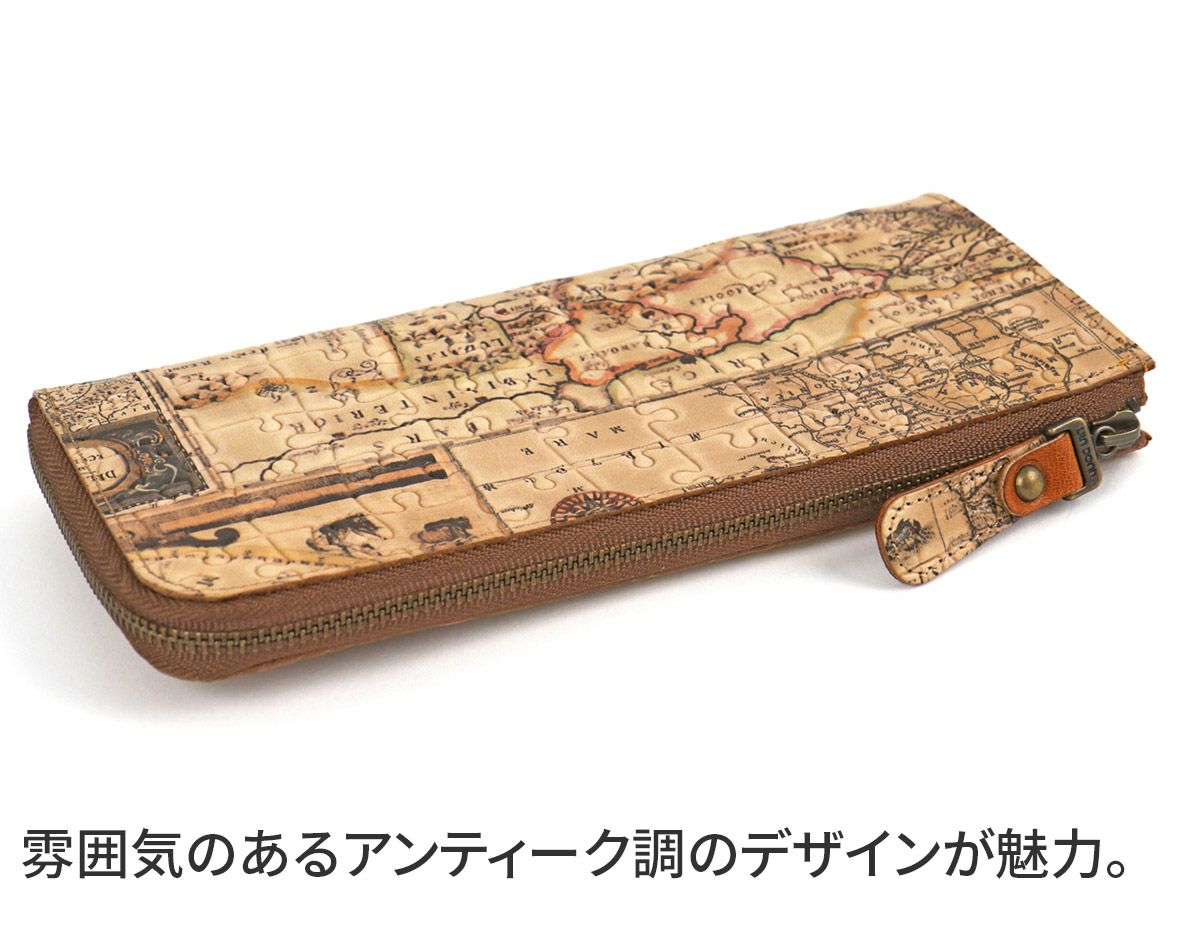 VIA DOAN ヴィア ドアン Map マップ 小銭入れ付き長財布（L字ファスナー式） 365