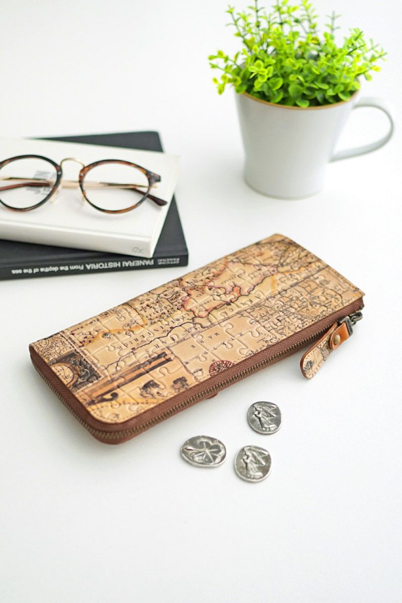 VIA DOAN ヴィア ドアン Map マップ 小銭入れ付き長財布（L字ファスナー式） 365
