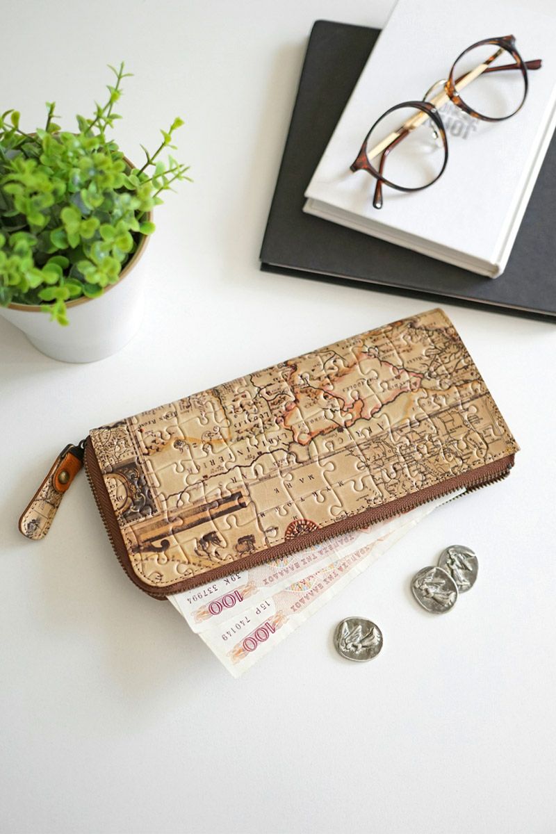 VIA DOAN ヴィア ドアン Map マップ 小銭入れ付き長財布（L字ファスナー式） 365