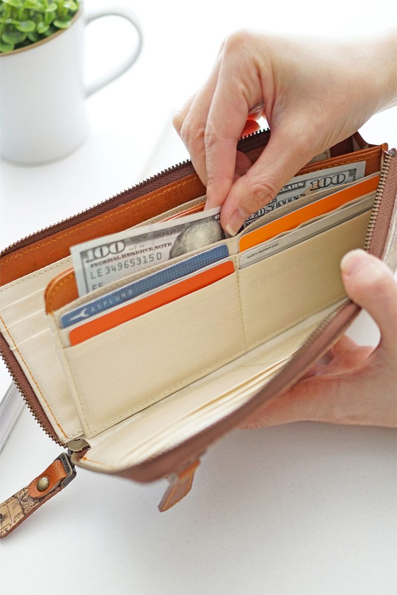 VIA DOAN ヴィア ドアン Map マップ 小銭入れ付き長財布（L字ファスナー式） 365