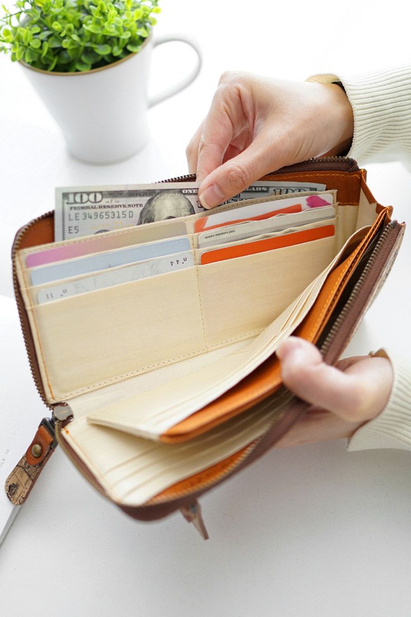 VIA DOAN ヴィア ドアン Map マップ 小銭入れ付き長財布（L字ファスナー式） 365