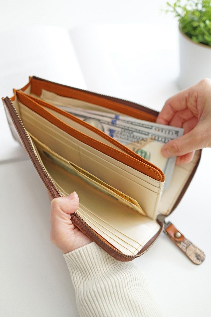 VIA DOAN ヴィア ドアン Map マップ 小銭入れ付き長財布（L字ファスナー式） 365