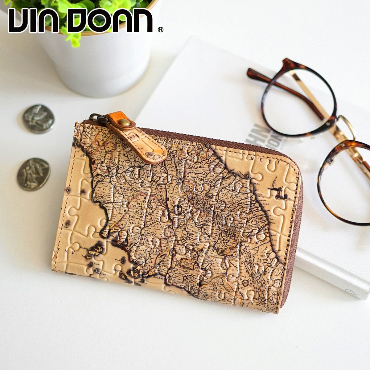 VIA DOAN ヴィア ドアン Map マップ 小銭入れ付き財布（L字ファスナー式） 366