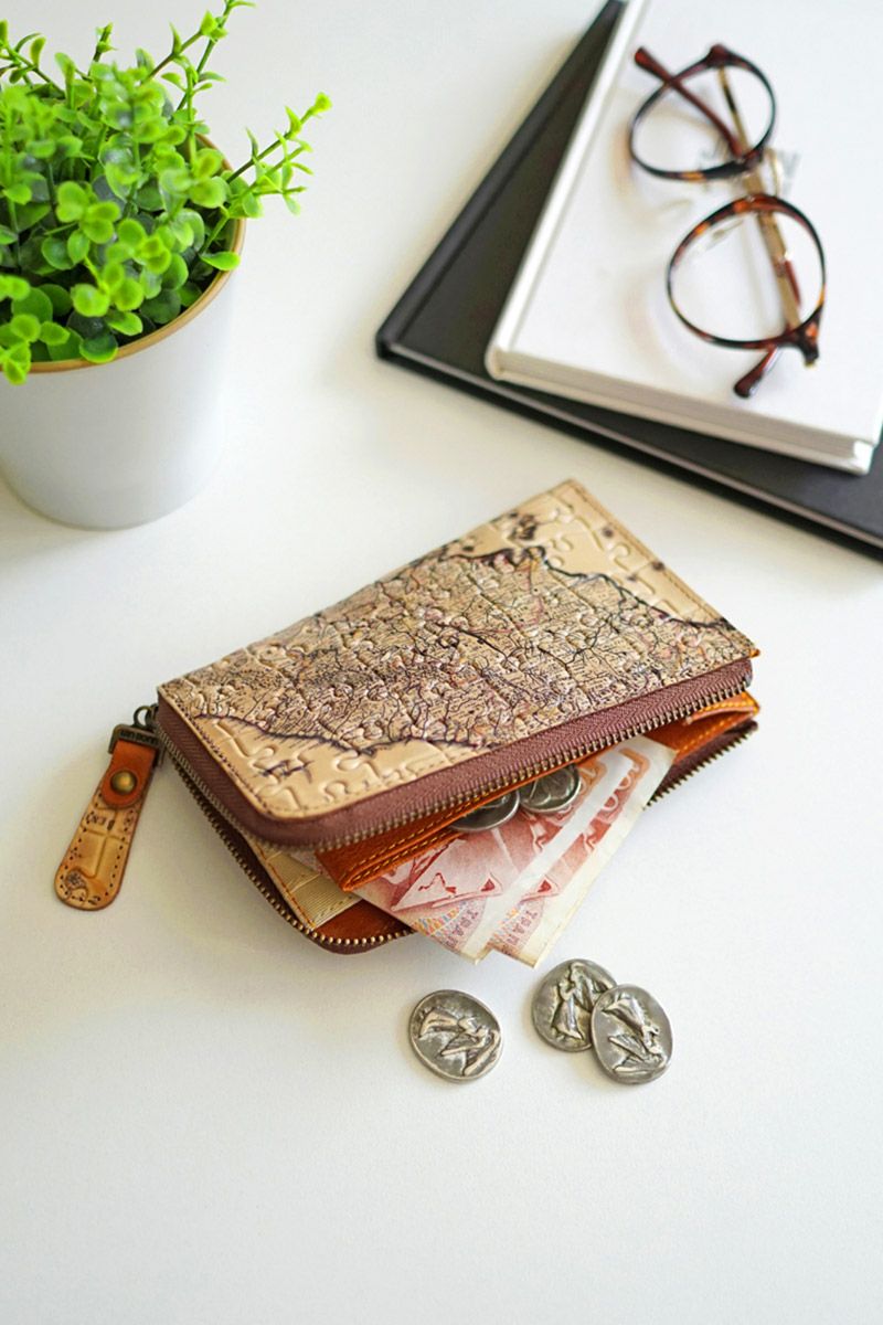 VIA DOAN ヴィア ドアン Map マップ 小銭入れ付き財布（L字ファスナー式） 366