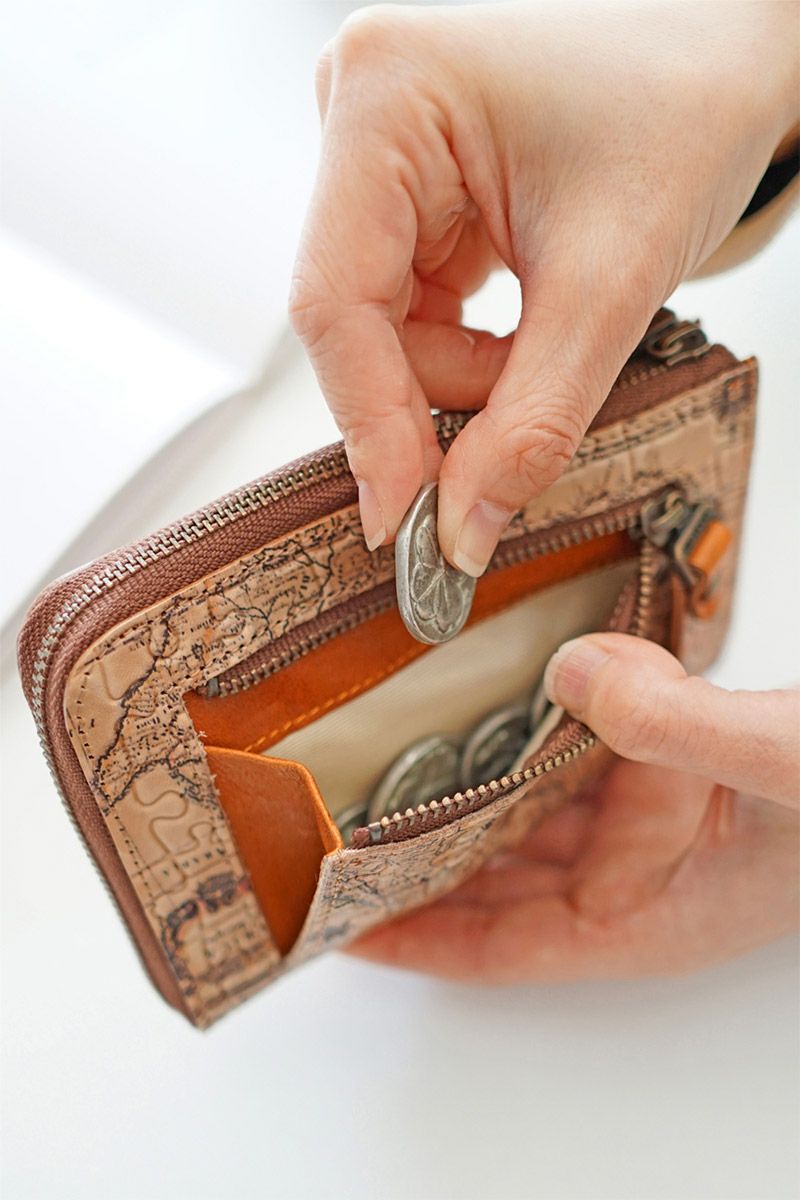 VIA DOAN ヴィア ドアン Map マップ 小銭入れ付き財布（L字ファスナー式） 366