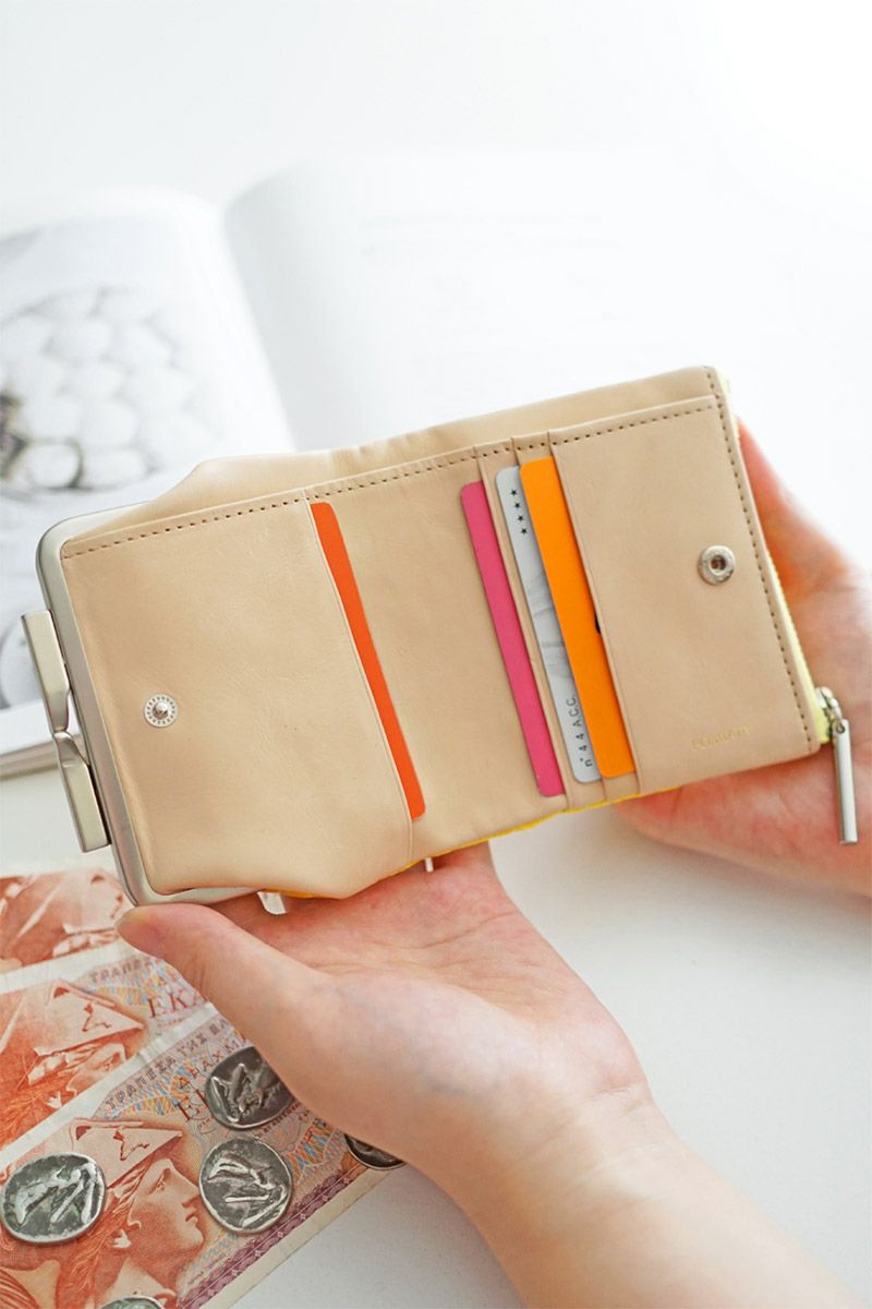 POMTATA ポンタタ CORO L ジップ がま口ショートウォレット P2536