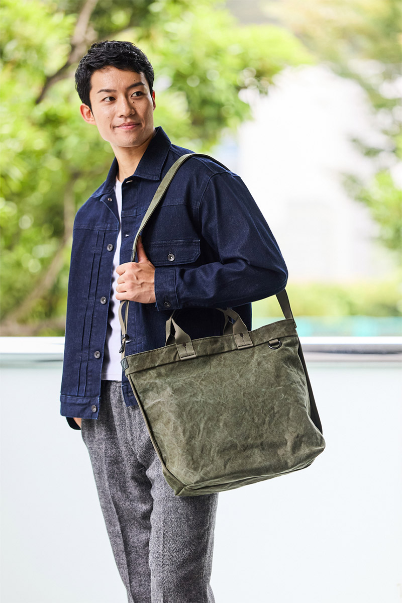 BAGGY PORT バギーポート TIGER CANVAS タイガー帆布 2WAYトートバッグ GRN-883