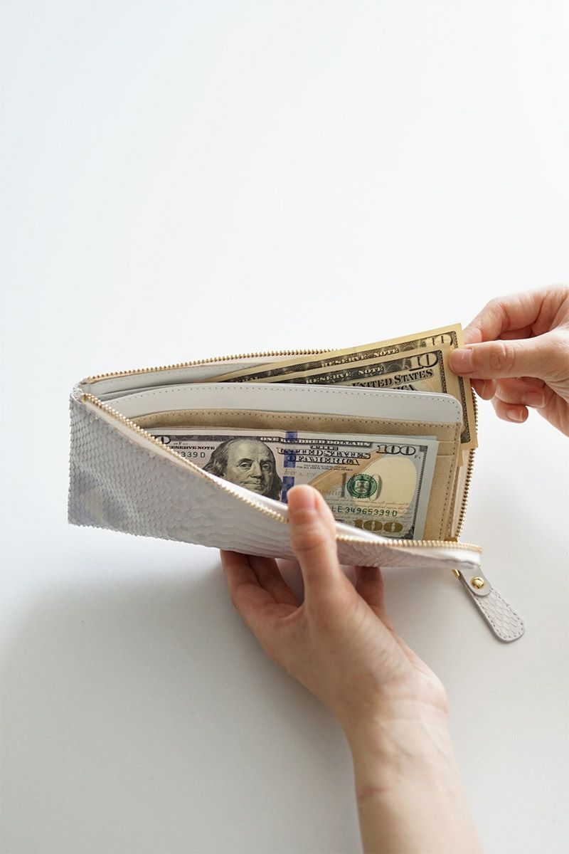 VIA DOAN ヴィア ドアン Bran python ブランパイソン 小銭入れ付き長財布（L字ファスナー式） 451