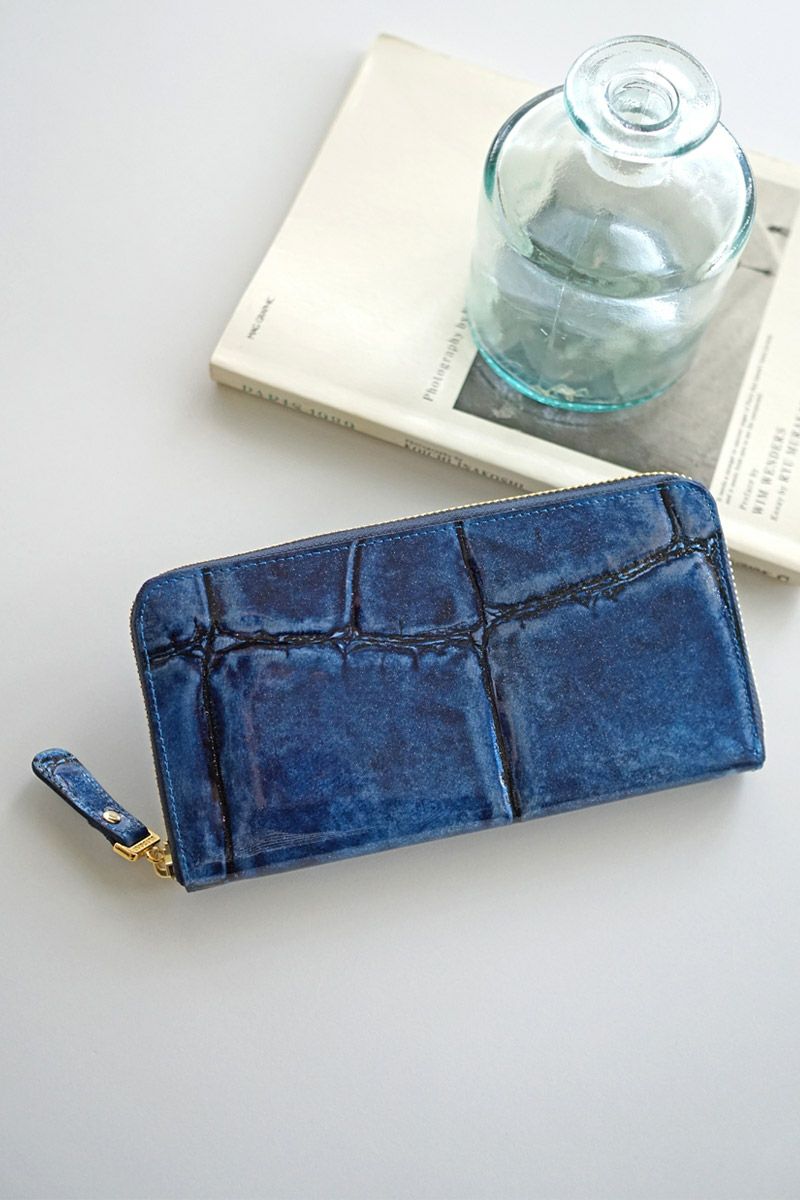 VIA DOAN ヴィア ドアン Large croco ラージクロコ 小銭入れ付き長財布（ラウンドファスナー式 ） 966