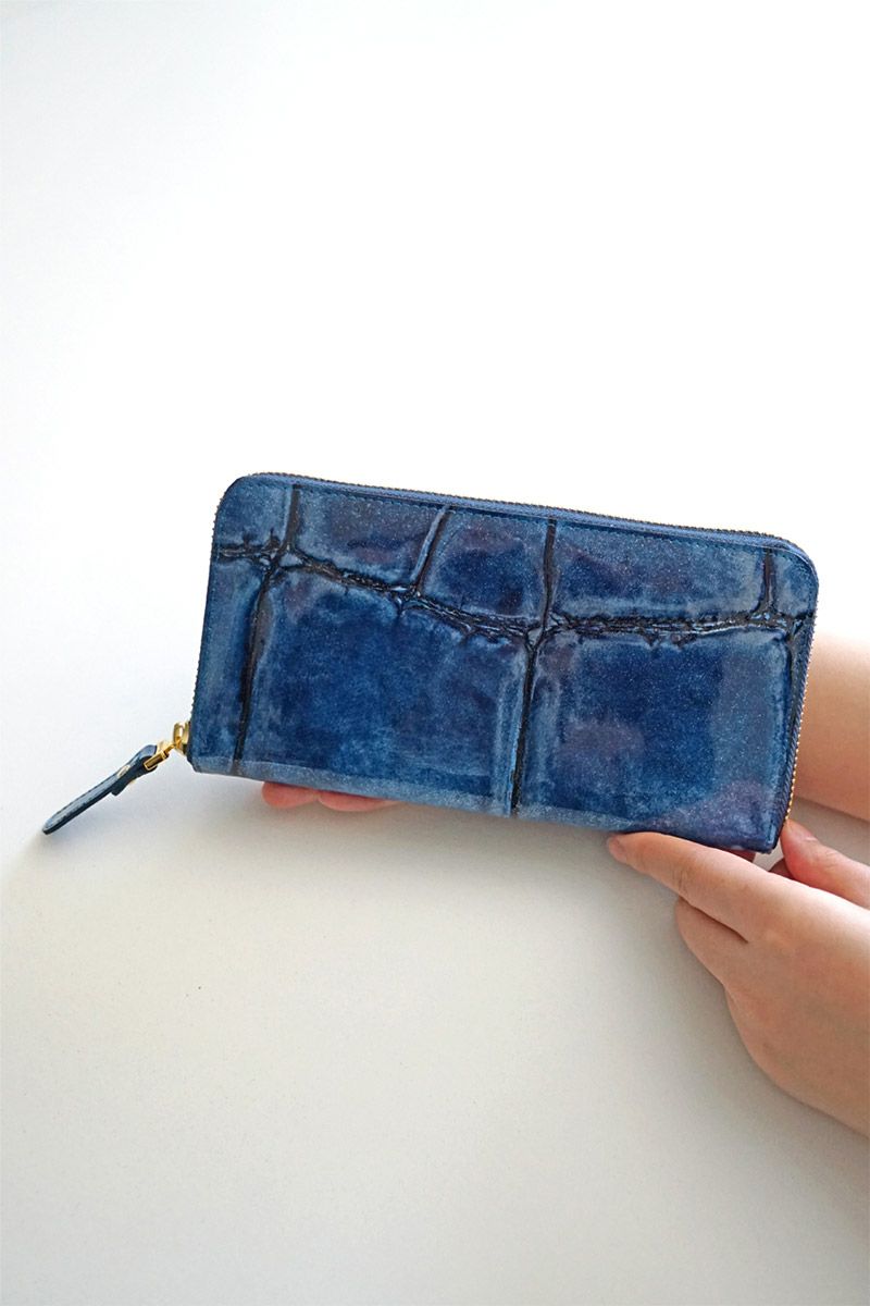 VIA DOAN ヴィア ドアン Large croco ラージクロコ 小銭入れ付き長財布（ラウンドファスナー式 ） 966