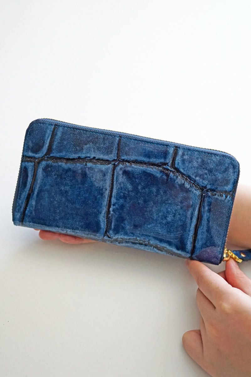 VIA DOAN ヴィア ドアン Large croco ラージクロコ 小銭入れ付き長財布（ラウンドファスナー式 ） 966