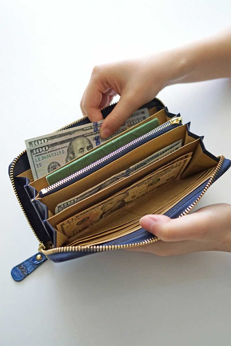 VIA DOAN ヴィア ドアン Large croco ラージクロコ 小銭入れ付き長財布（ラウンドファスナー式 ） 966