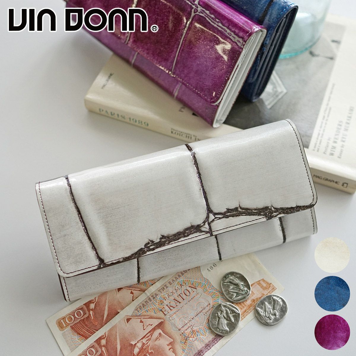 VIA DOAN ヴィア ドアン Large croco ラージクロコ 小銭入れ付き長財布 972