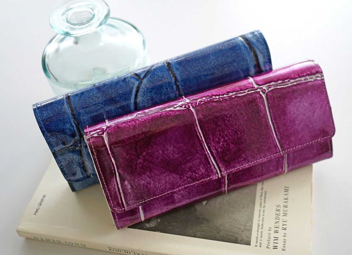 VIA DOAN ヴィア ドアン Large croco ラージクロコ 小銭入れ付き長財布 972