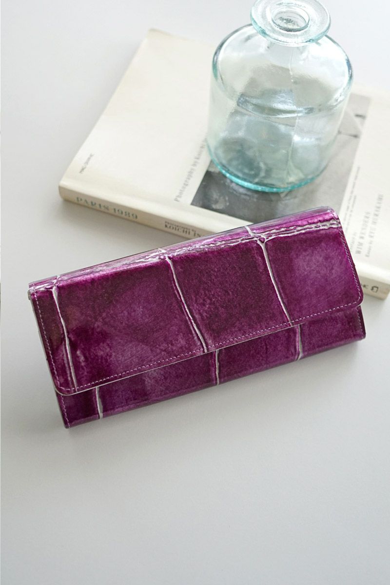 VIA DOAN ヴィア ドアン Large croco ラージクロコ 小銭入れ付き長財布 972