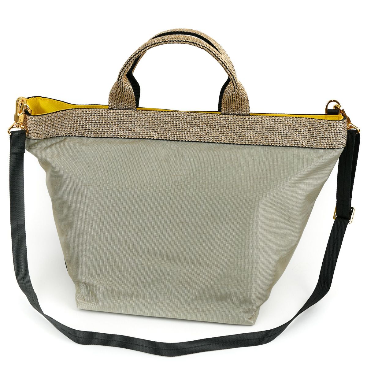 VIOLAd'ORO ヴィオラドーロ GINO ジーノ ナイロン×ゴールドテープトートバッグ(L) V-2039