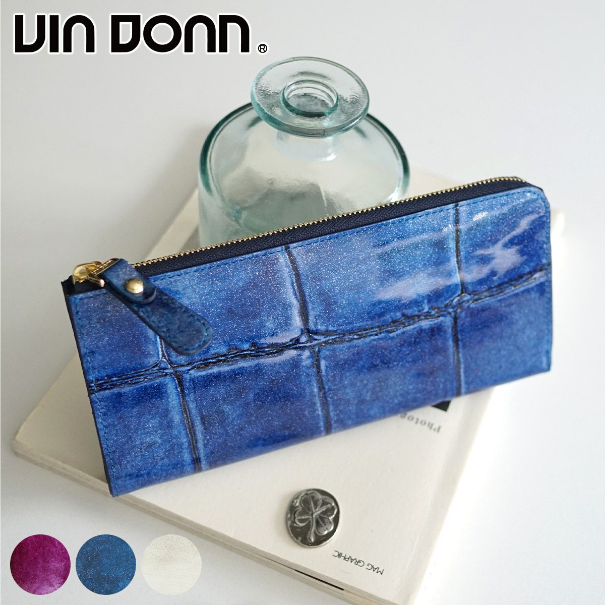 VIA DOAN ヴィア ドアン Large croco ラージクロコ 小銭入れ付き長財布（L字ファスナー式） 965