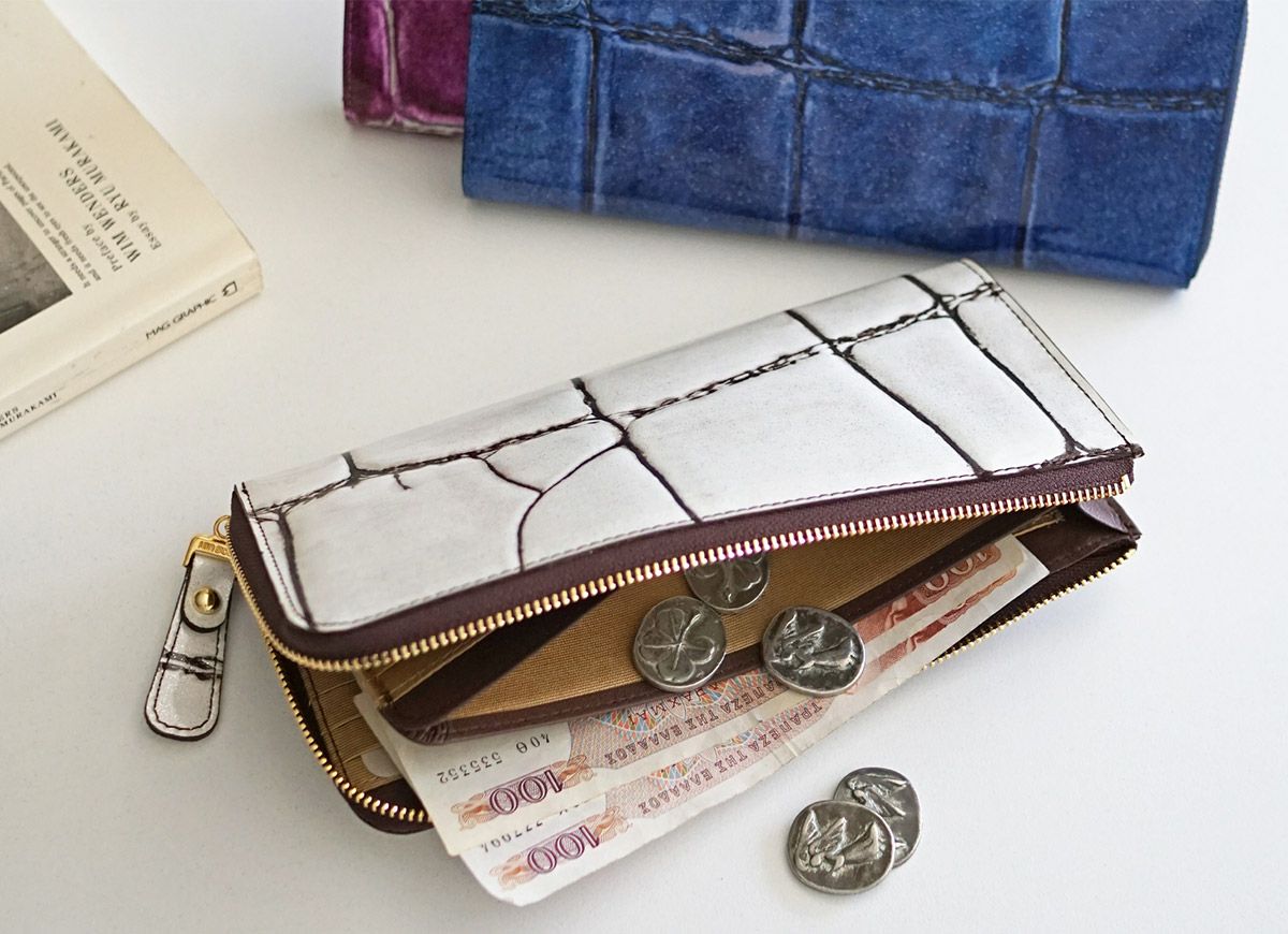 VIA DOAN ヴィア ドアン Large croco ラージクロコ 小銭入れ付き長財布（L字ファスナー式） 965