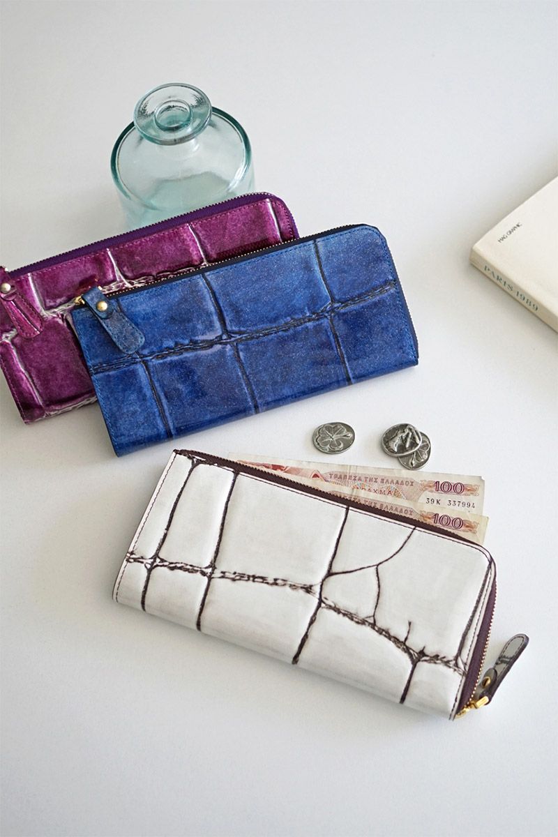 VIA DOAN ヴィア ドアン Large croco ラージクロコ 小銭入れ付き長財布（L字ファスナー式） 965