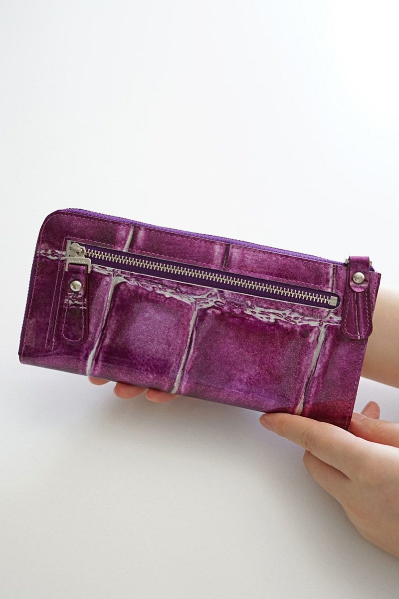 VIA DOAN ヴィア ドアン Large croco ラージクロコ 小銭入れ付き長財布（L字ファスナー式） 965