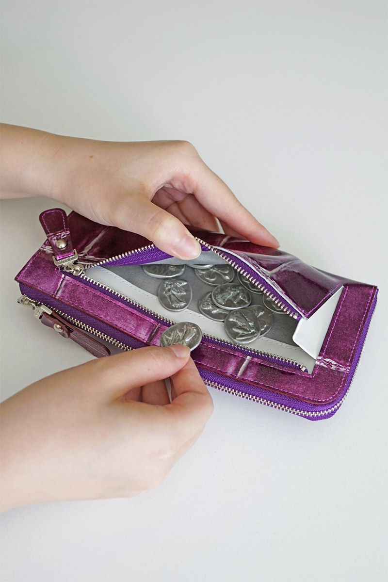 VIA DOAN ヴィア ドアン Large croco ラージクロコ 小銭入れ付き長財布（L字ファスナー式） 965