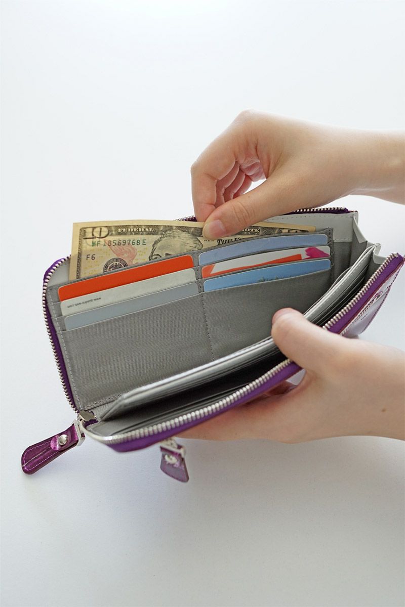 VIA DOAN ヴィア ドアン Large croco ラージクロコ 小銭入れ付き長財布（L字ファスナー式） 965