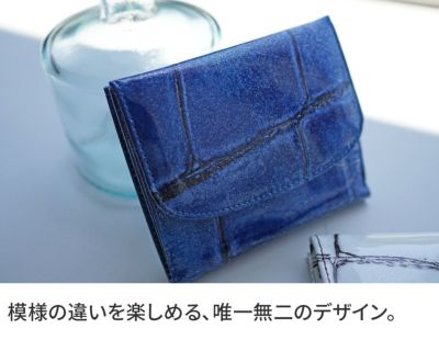 VIA DOAN ヴィア ドアン Large croco ラージクロコ 小銭入れ付き二つ折り財布 969