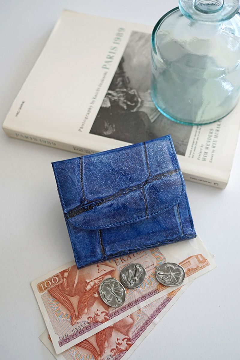 VIA DOAN ヴィア ドアン Large croco ラージクロコ 小銭入れ付き二つ折り財布 969