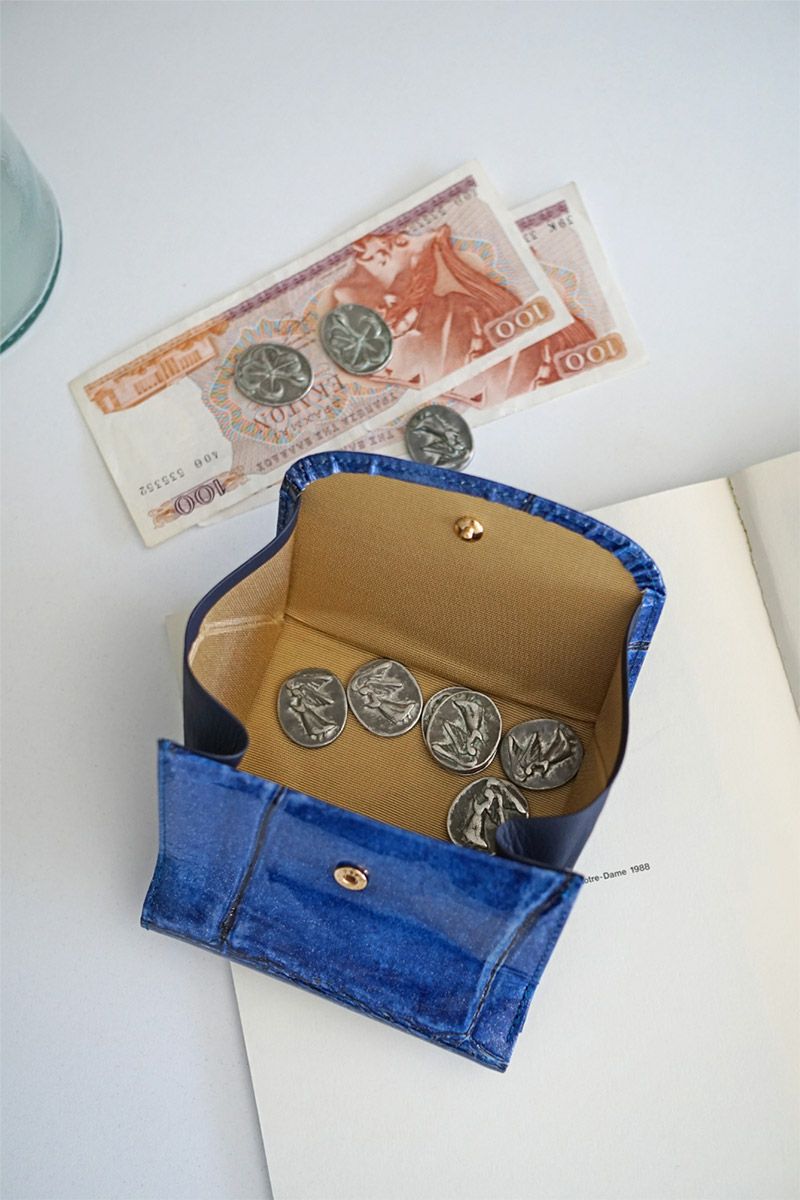 VIA DOAN ヴィア ドアン Large croco ラージクロコ 小銭入れ付き二つ折り財布 969