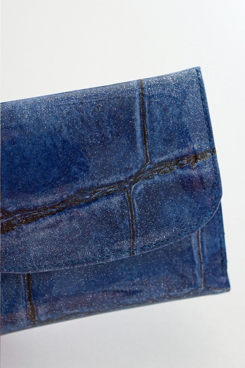 VIA DOAN ヴィア ドアン Large croco ラージクロコ 小銭入れ付き二つ折り財布 969