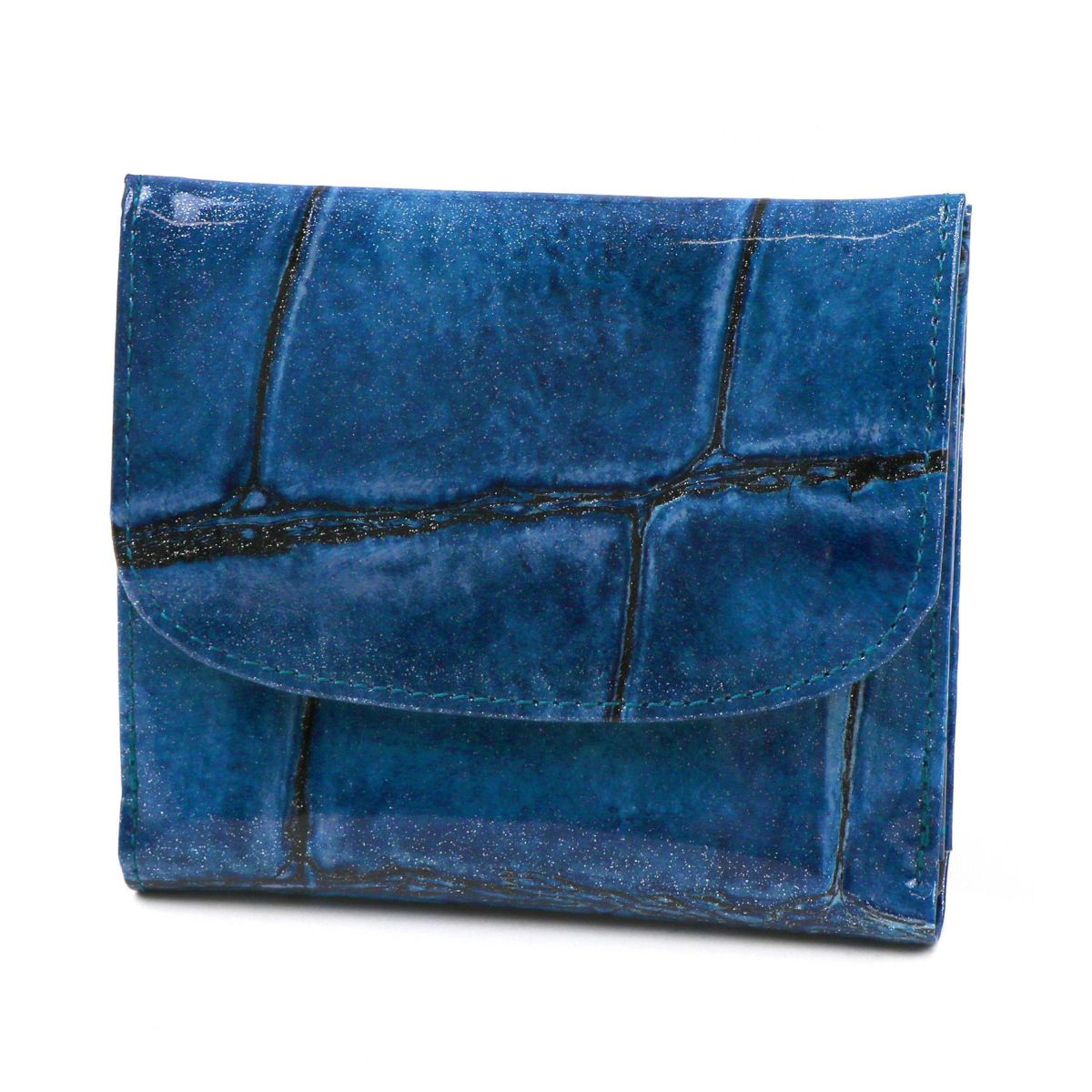 VIA DOAN ヴィア ドアン Large croco ラージクロコ 小銭入れ付き二つ折り財布 969