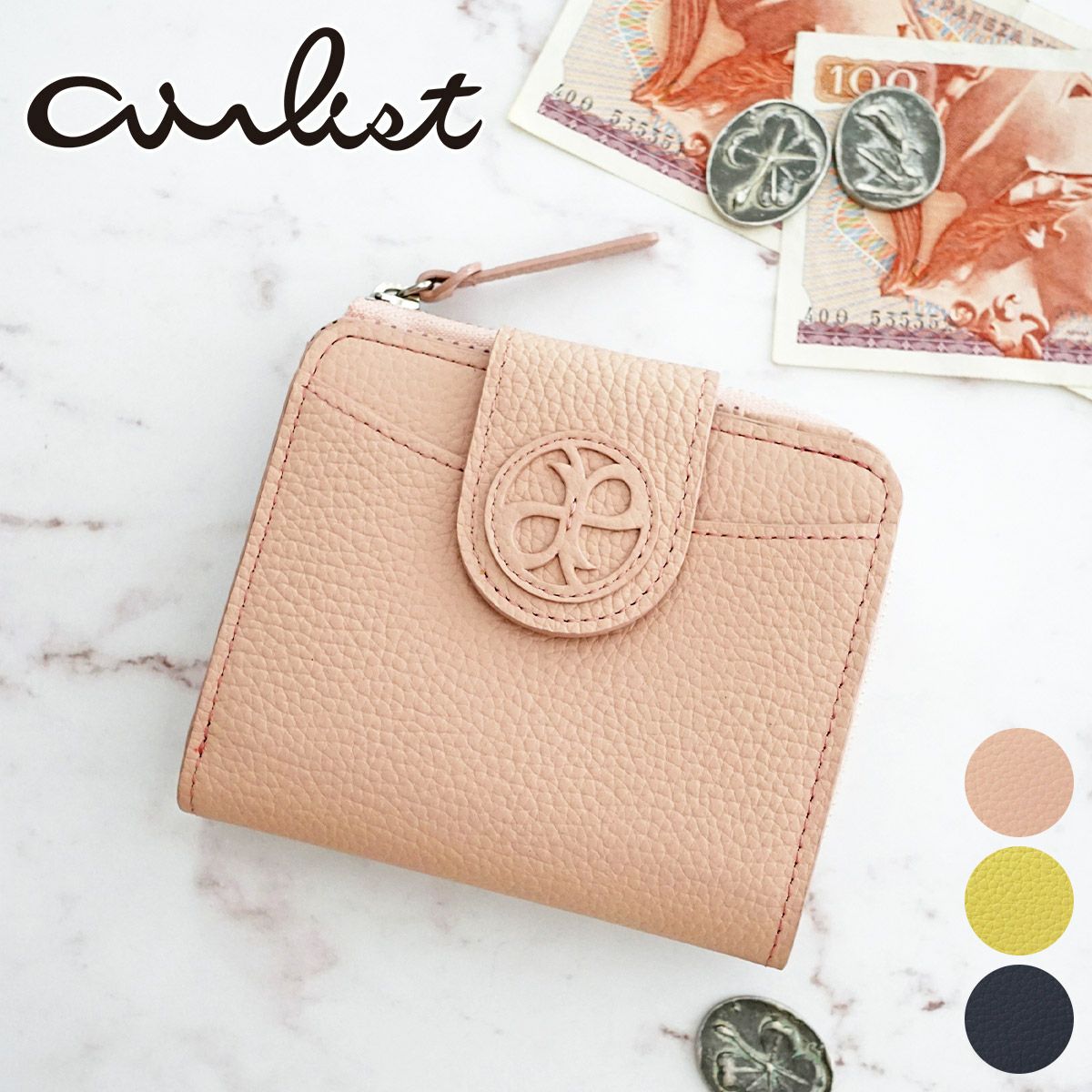 airlist エアリスト Chaleur シャルール 小銭入れ付き二つ折り財布 24850