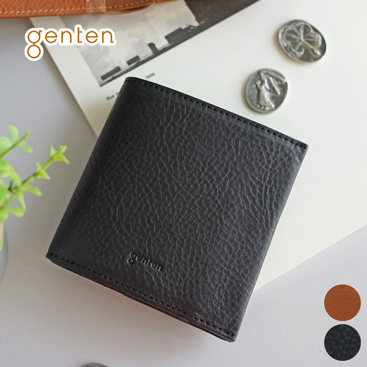 genten ゲンテン Minerva2 ミネルヴァ2 小銭入れ付き二つ折り財布 44445