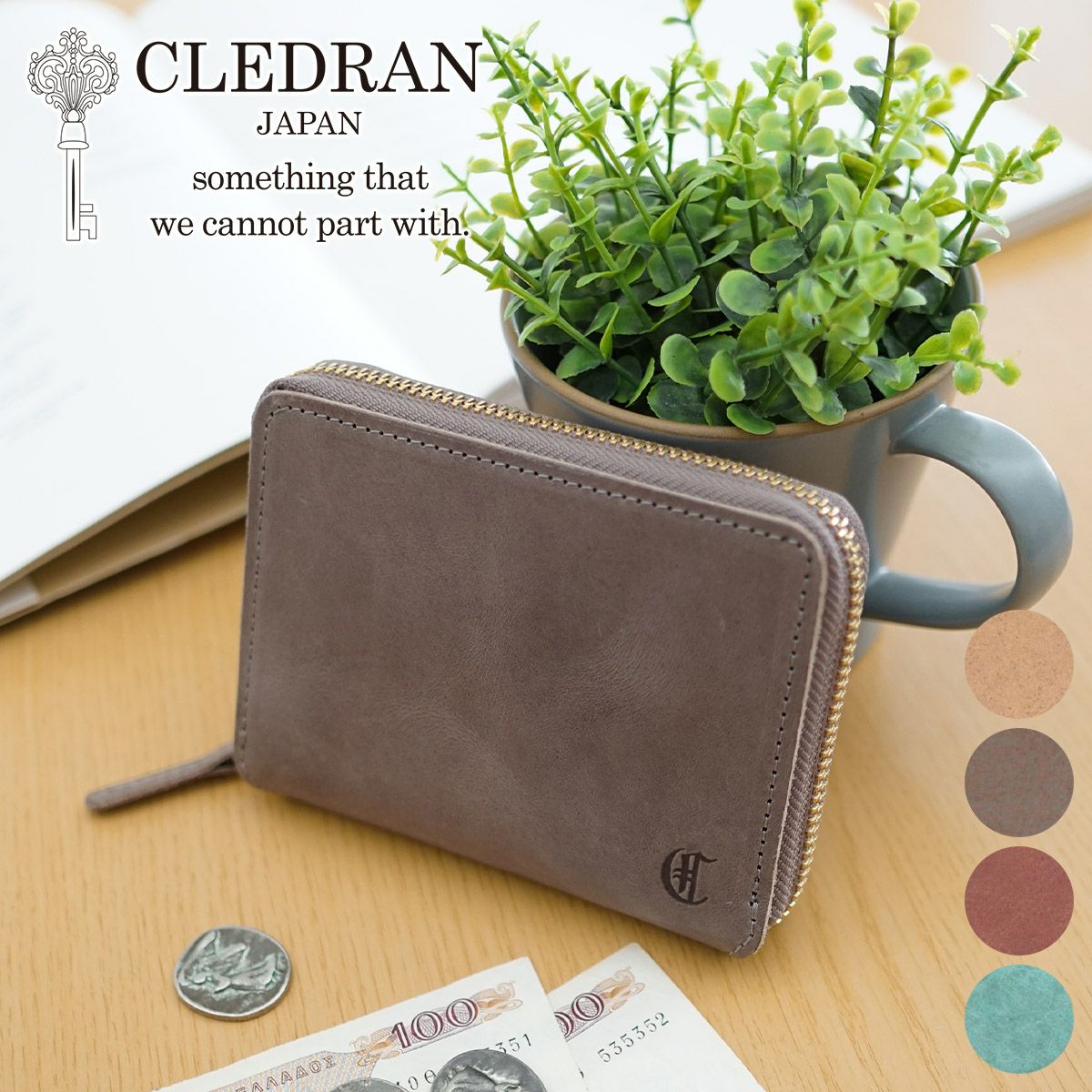 CLEDRAN クレドラン EPON エポン 小銭入れ付き二つ折り財布（ラウンドファスナー式 ） CR-CL3888