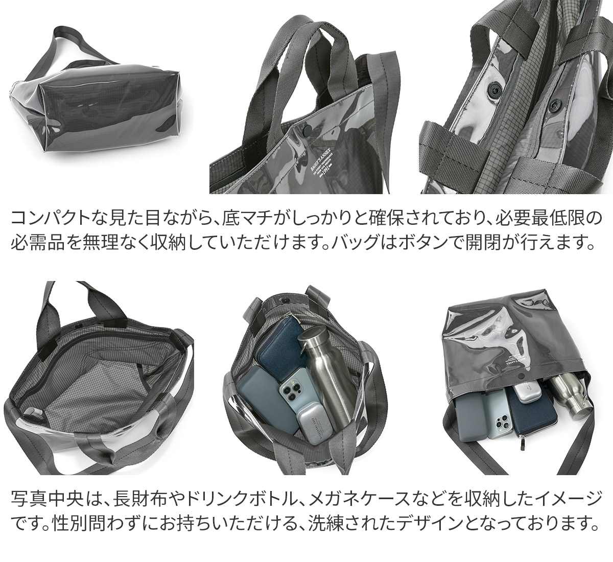 BAGGY'S ANNEX バギーズアネックス CLEAR RIPSTOP クリア リップストップ 2WAYトートショルダーバッグ（小） LWL-3001