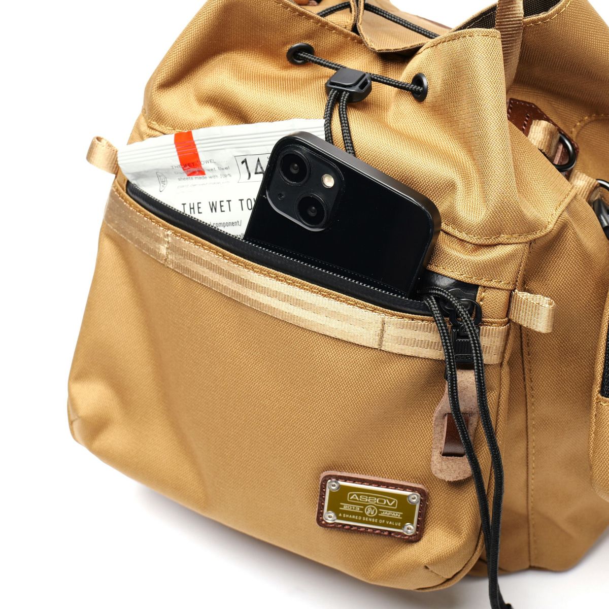 AS2OV アッソブ CORDURA DOBBY 305D コーデュラ ドビー305D ドローストリング ショルダー 061423