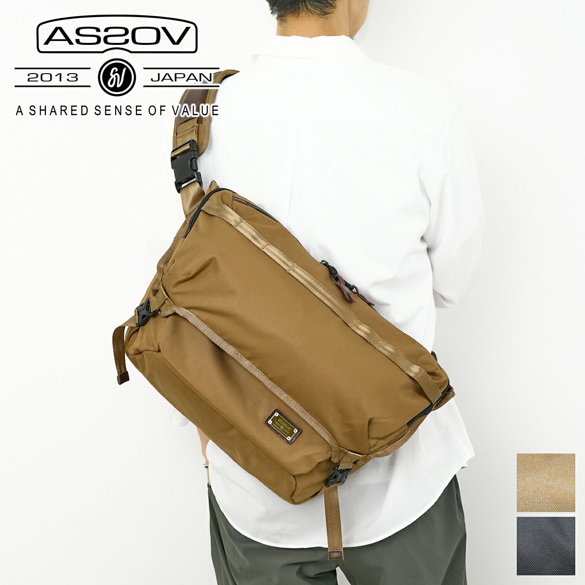 AS2OV アッソブ CORDURA DOBBY 305D コーデュラ ドビー305D メッセンジャーバッグ 061419