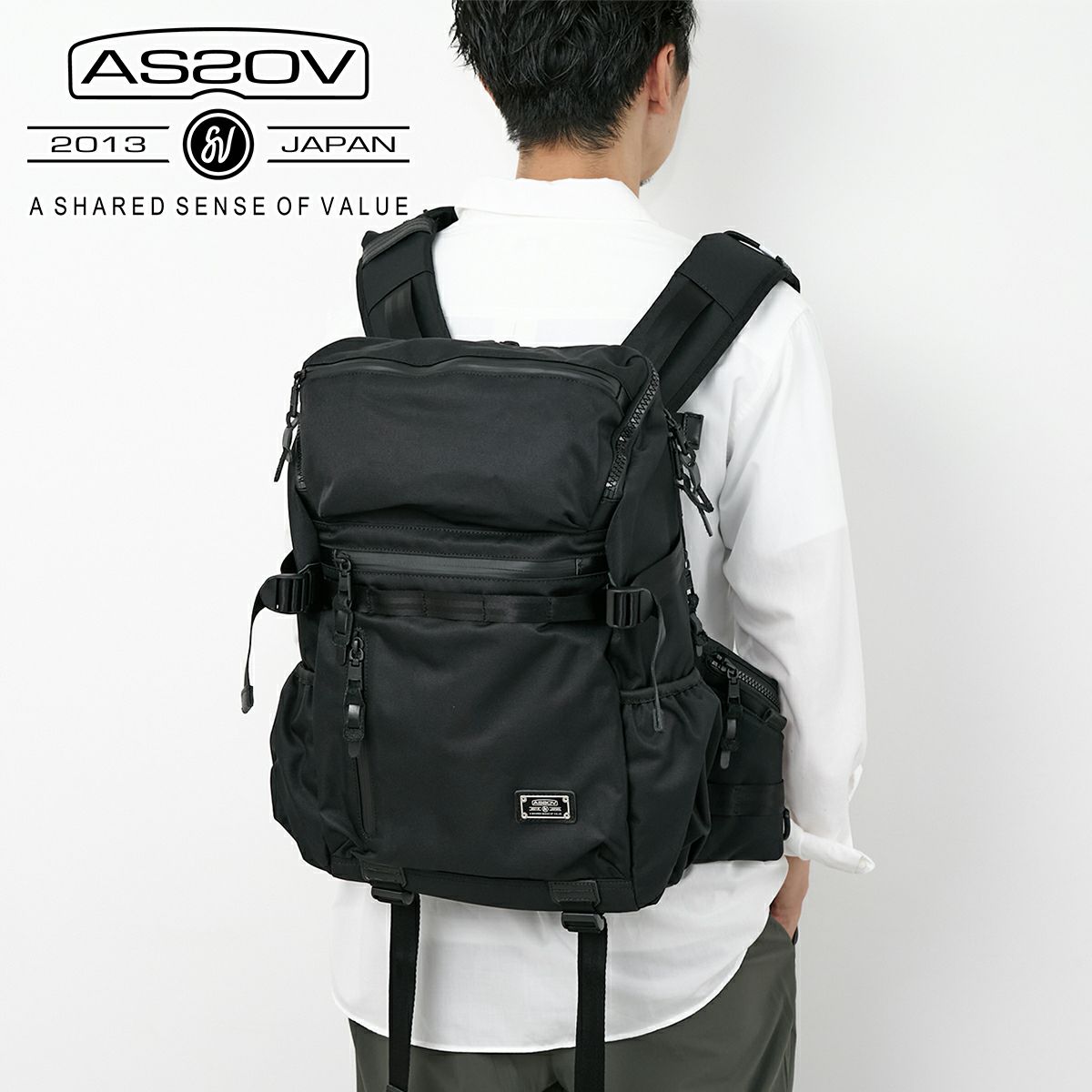 AS2OV アッソブ CORDURA DOBBY 305D コーデュラ ドビー305D ラウンドジップ バックパック S 061418