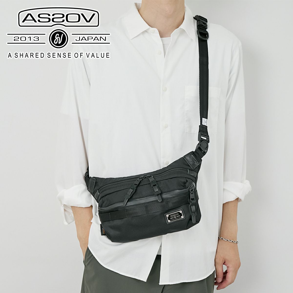 AS2OV アッソブ CORDURA DOBBY 305D コーデュラ ドビー305D ファニーパック 061416