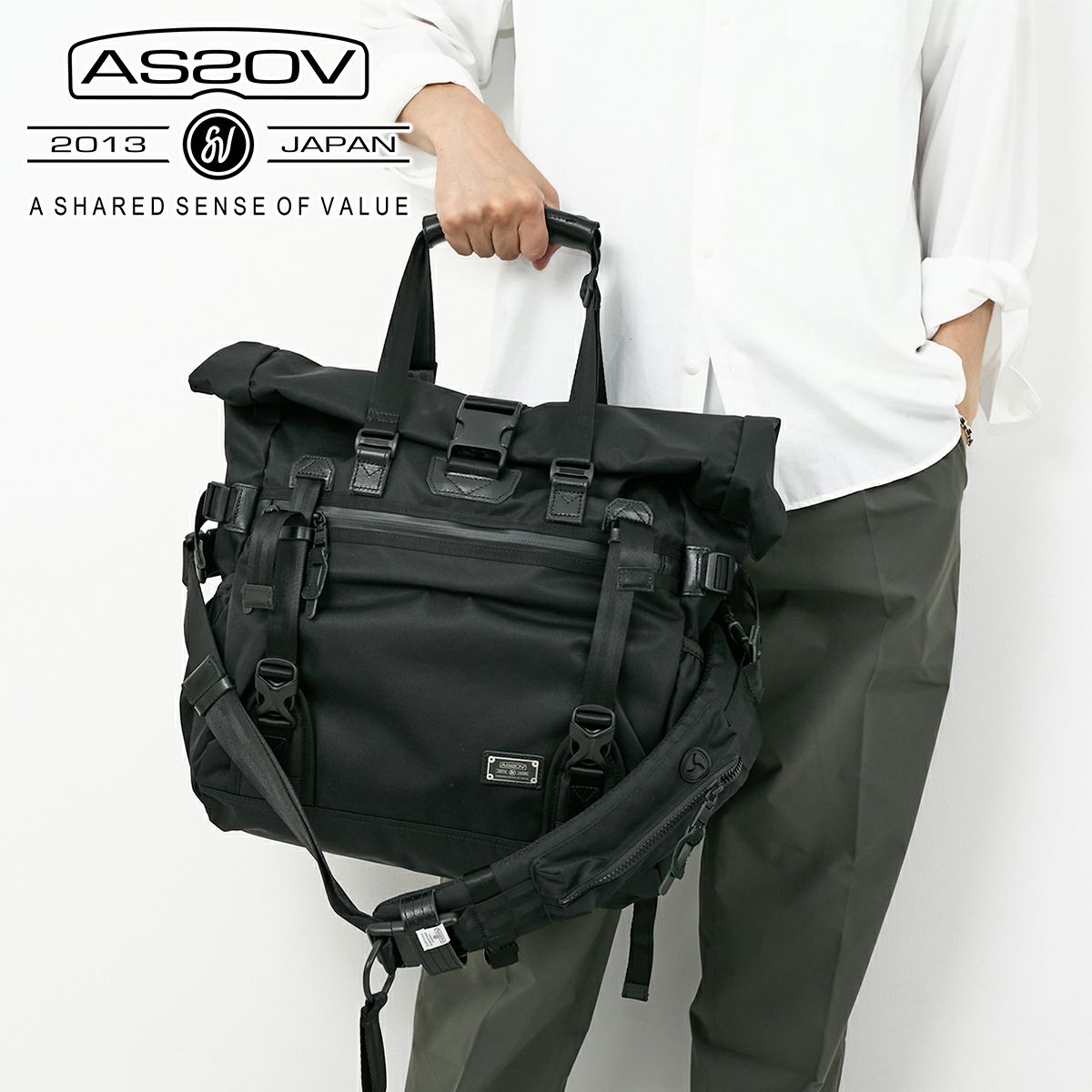AS2OV アッソブ CORDURA DOBBY 305D コーデュラ ドビー305D 2WAYバッグ S 061415