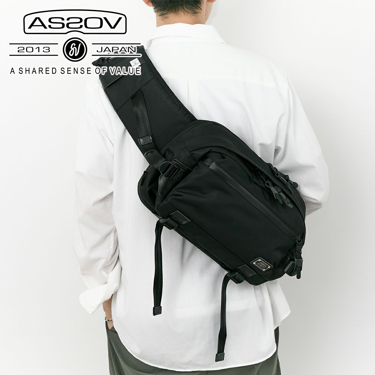 AS2OV アッソブ CORDURA DOBBY 305D コーデュラ ドビー305D ウエストバッグ L 061402