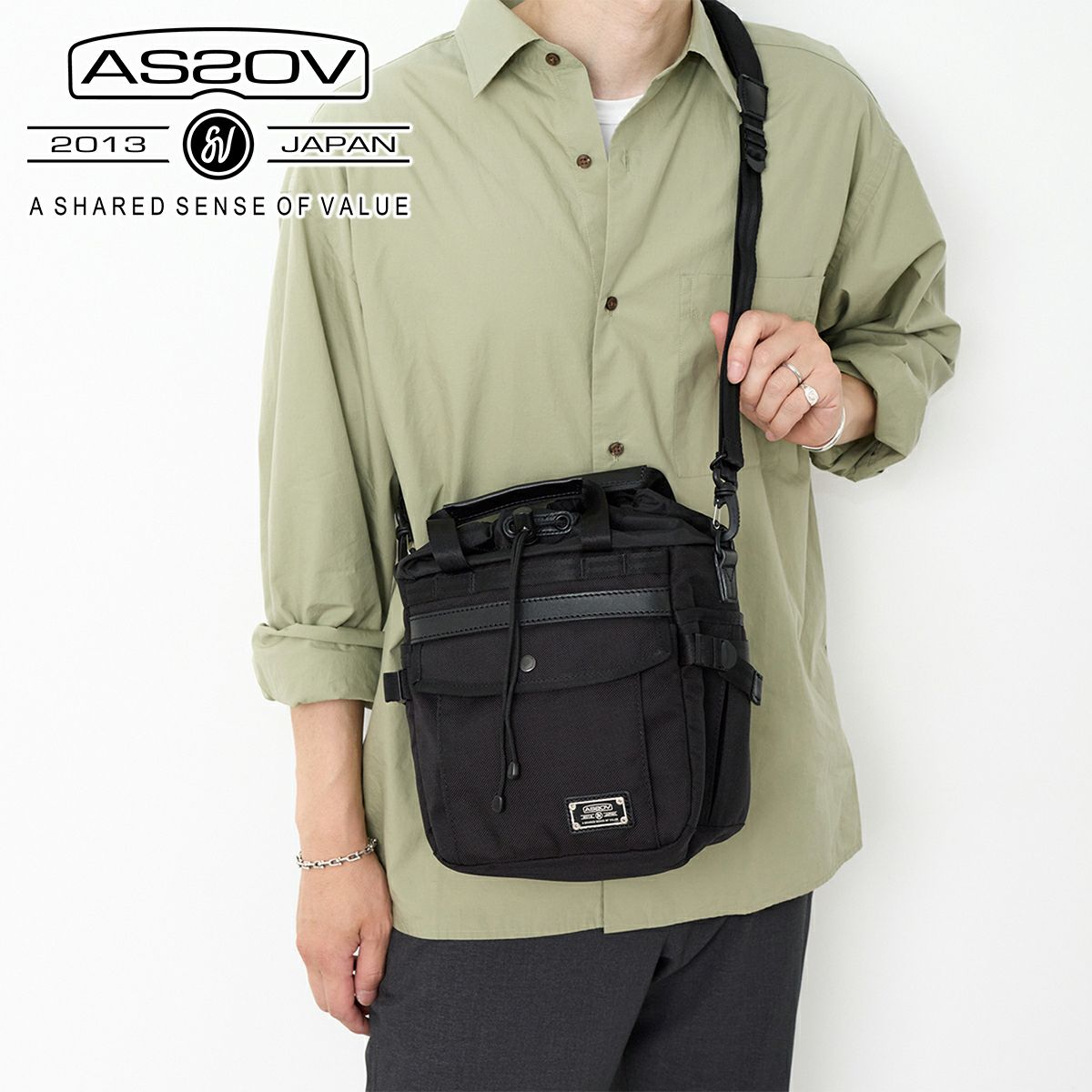 AS2OV アッソブ EXCLUSIVE BALLISTIC NYLON バリスティックナイロン ドローストリングバッグ 061326