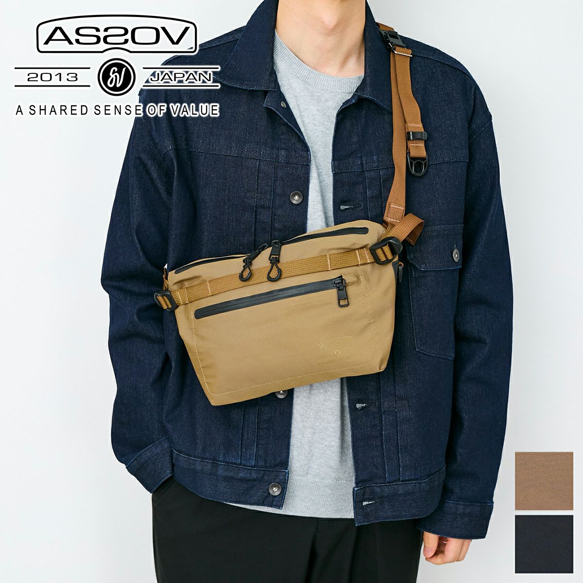 AS2OV アッソブ 3LAYER CORDURA 305D ウォータープルーフコーデュラ 305D ファニーパック 141607