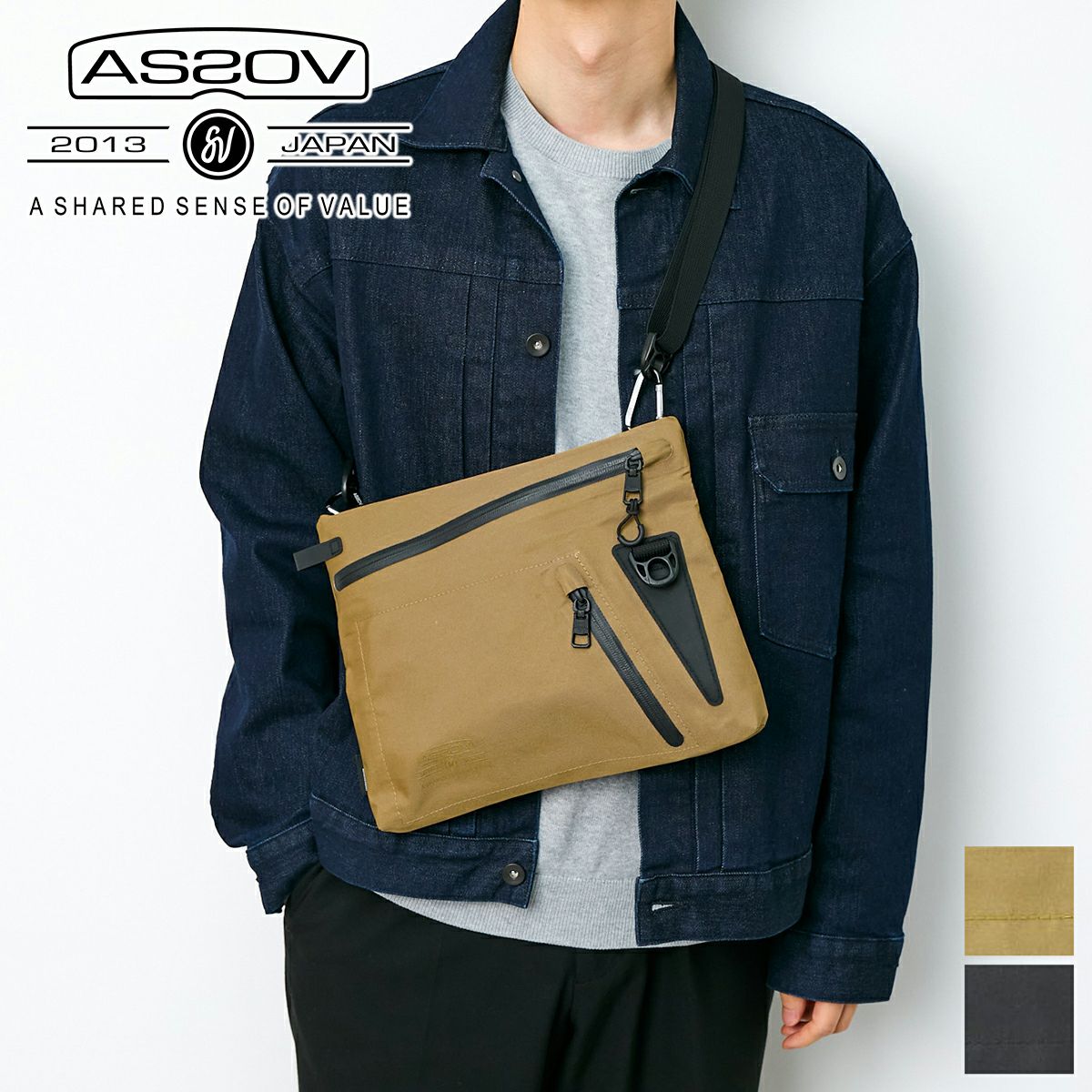 AS2OV アッソブ 3LAYER CORDURA 305D ウォータープルーフコーデュラ 305D サコッシュ 141603