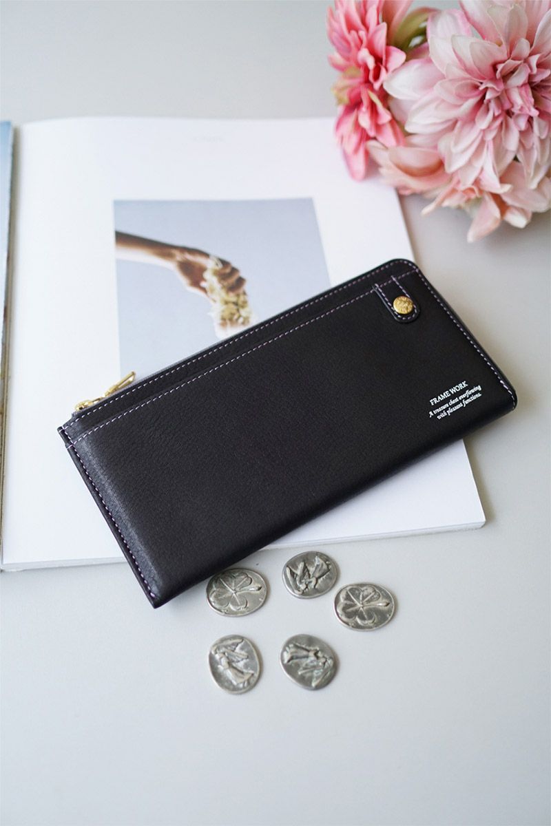 FRAME WORK フレームワーク シアー 小銭入れ付き長財布（L字ファスナー式） 0045082