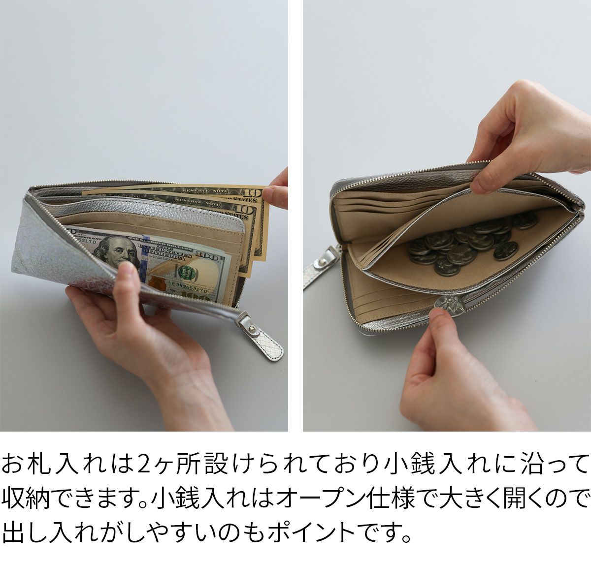 VIA DOAN ヴィア ドアン Argent アルジョン 小銭入れ付き長財布（L字ファスナー式） 291