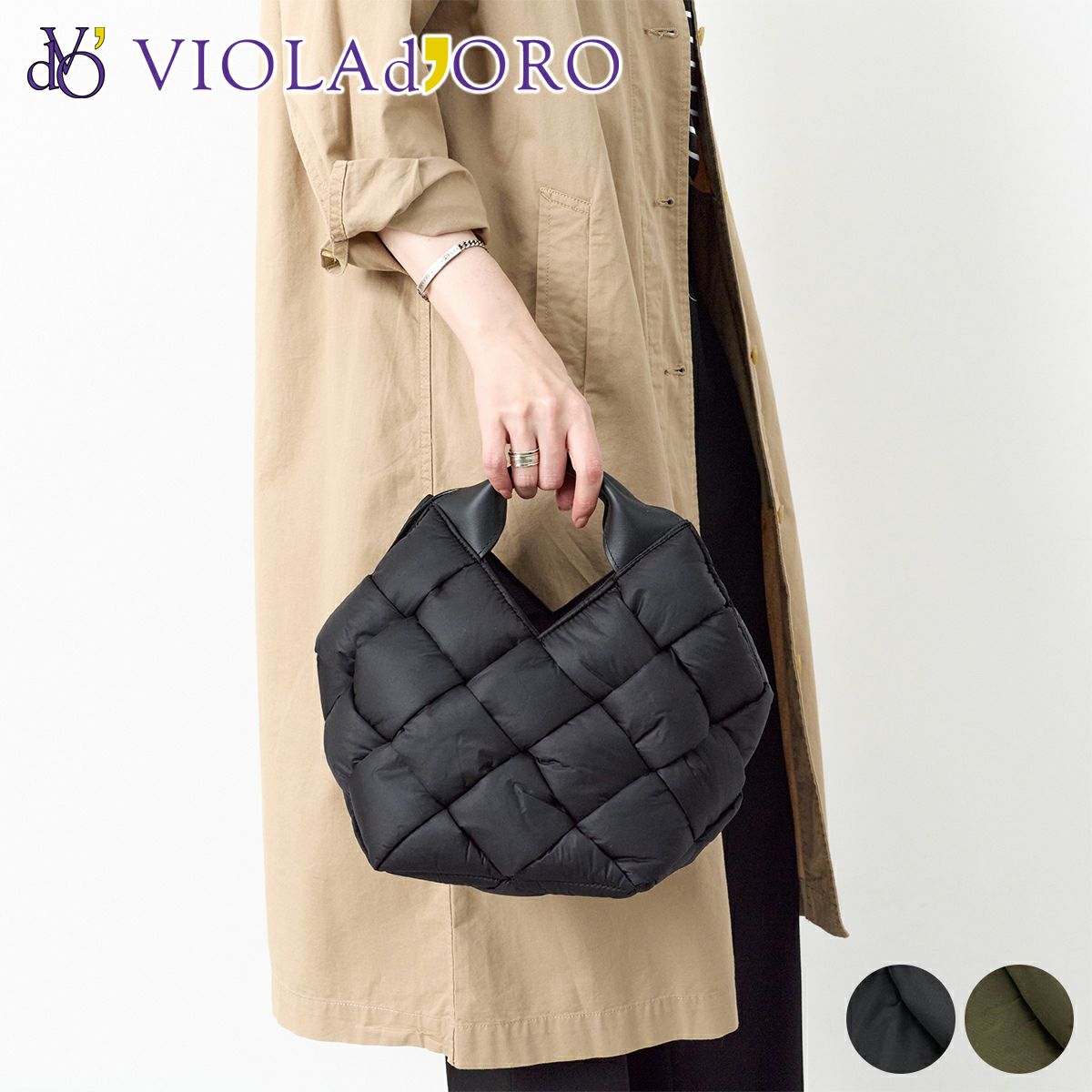 VIOLAd'ORO ヴィオラドーロ ELMO エルモ手さげバッグ V-8663