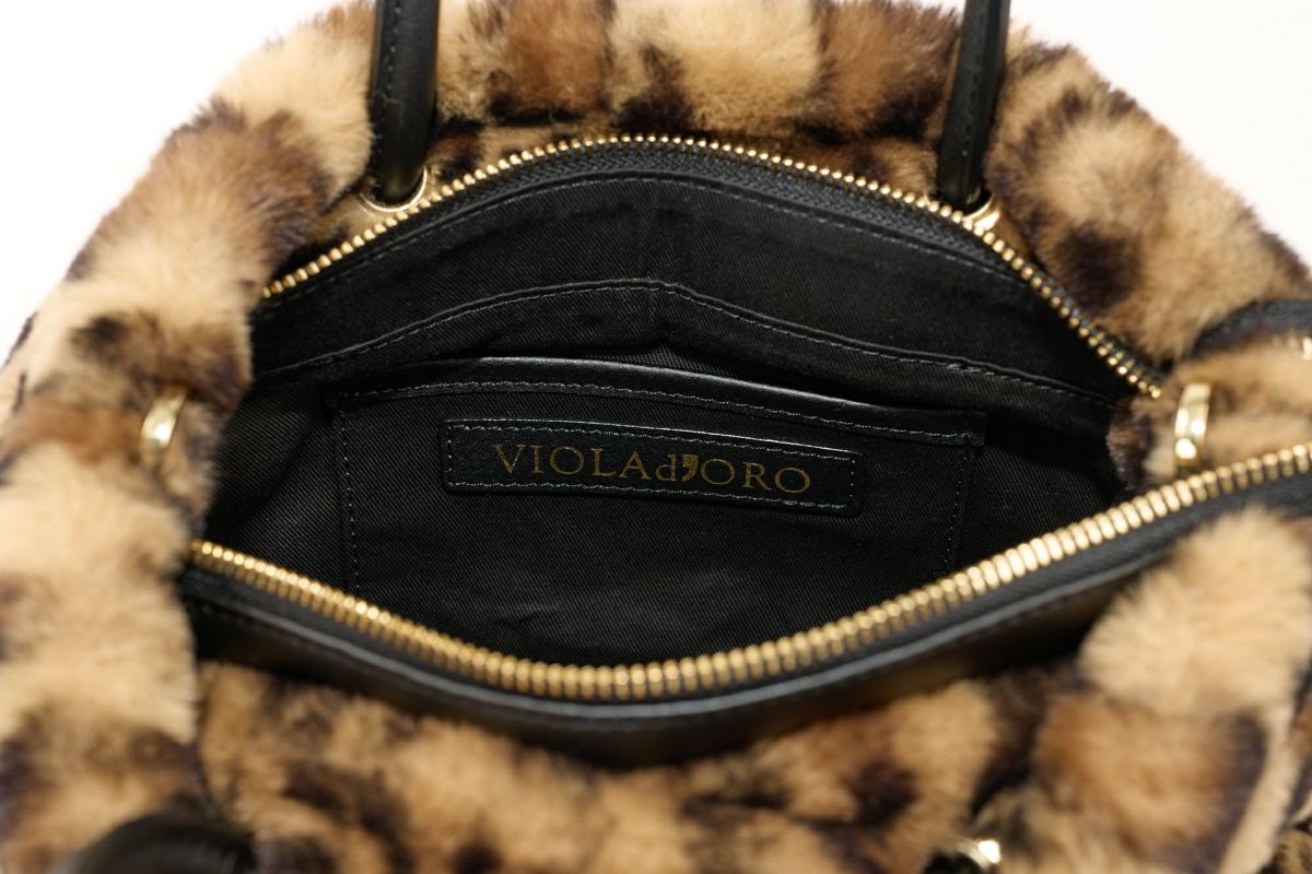 VIOLAd'ORO ヴィオラドーロ ELMO エルモ ノットハンドルトートバッグ エコファー レッキス V-8763