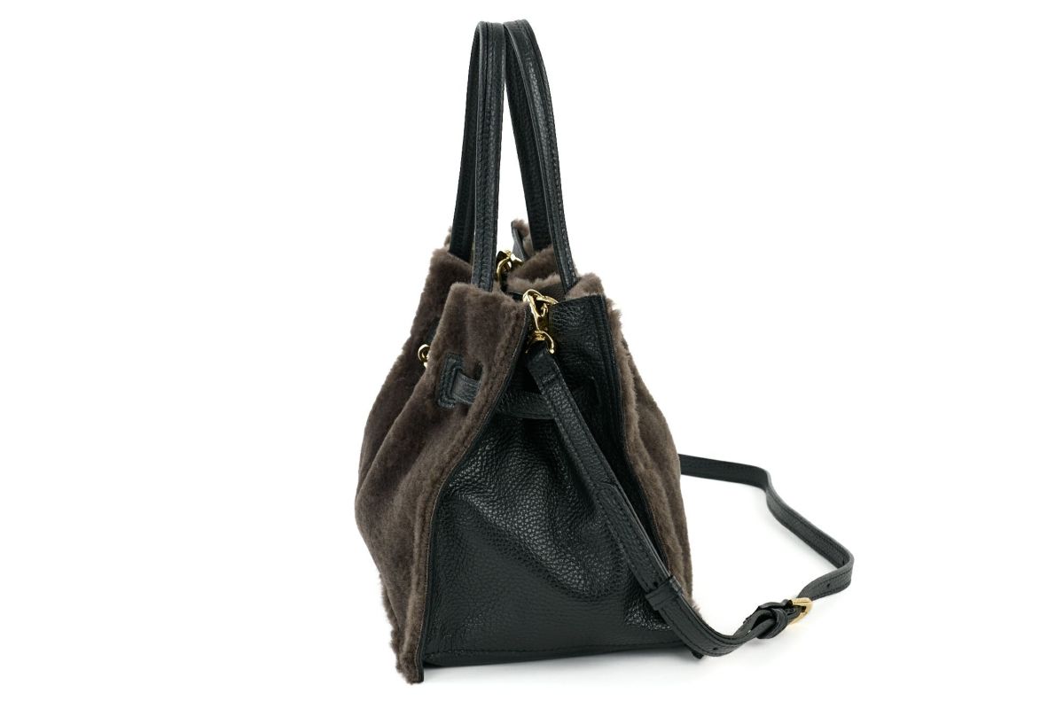 VIOLAd'ORO ヴィオラドーロ ELMO エルモ トートバッグ エコファー Wフェイスムートン V-8782