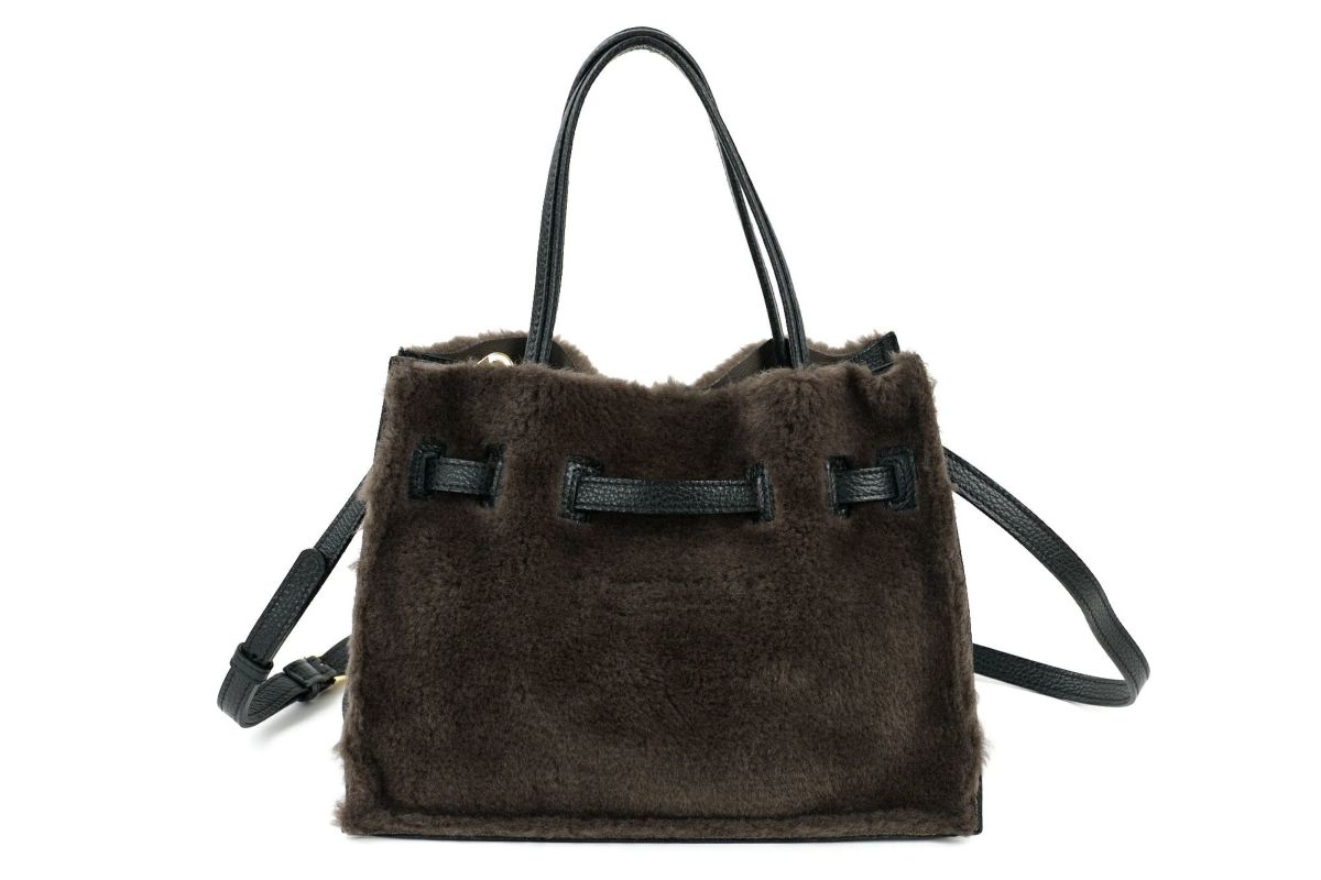VIOLAd'ORO ヴィオラドーロ ELMO エルモ トートバッグ エコファー Wフェイスムートン V-8782